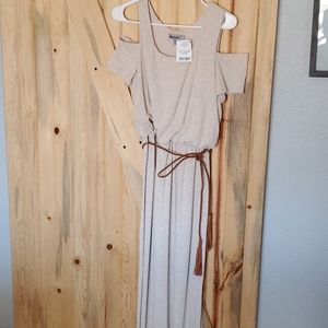 XL maxi dress ribbed oatmeal color.
